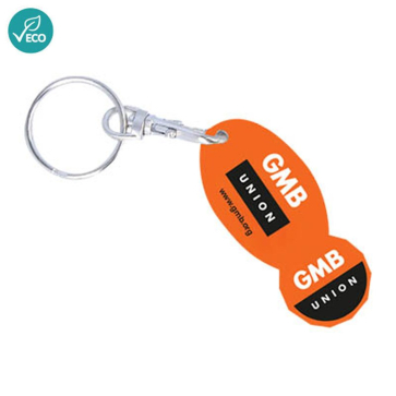 Oval Trolley Coin Stick keyring