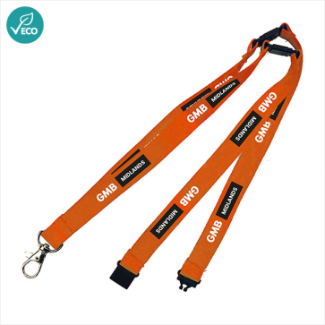 20mm rPET Lanyard with 3 Safety Breaks