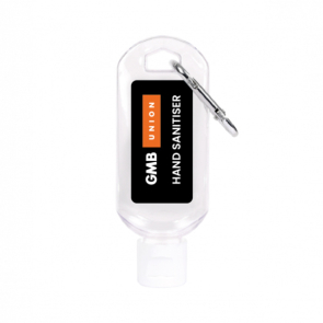 Hand Sanitiser Gel 30ml with Carabiner Clip (Personalised)