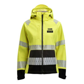 Women's Hooded Softshell Jacket Hi-Vis